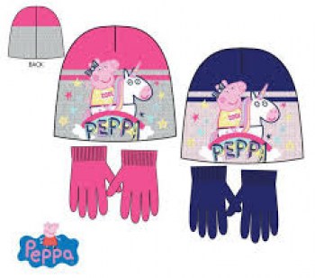 gorro+guantes peppa pig